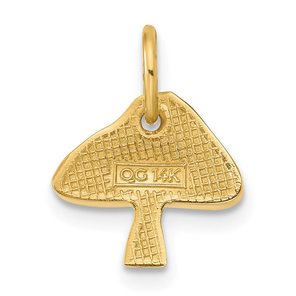 14K Yellow Gold Enameled Curvy Toadstool Charm