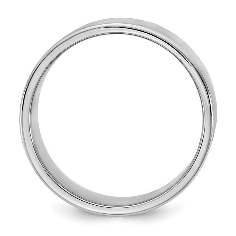 14k White Gold 9mm LTW Flat Wedding Band Ring
