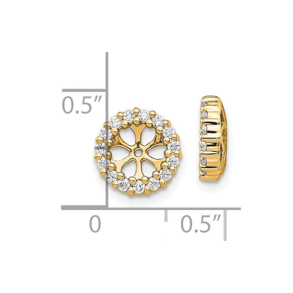 14K Yellow Gold 1/2 carat Diamond Circle Earring Jackets