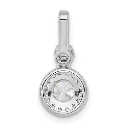 14K White Gold 1 carat Certified Lab Grown Diamond VS+ F+ Round Complete Halo Pendant