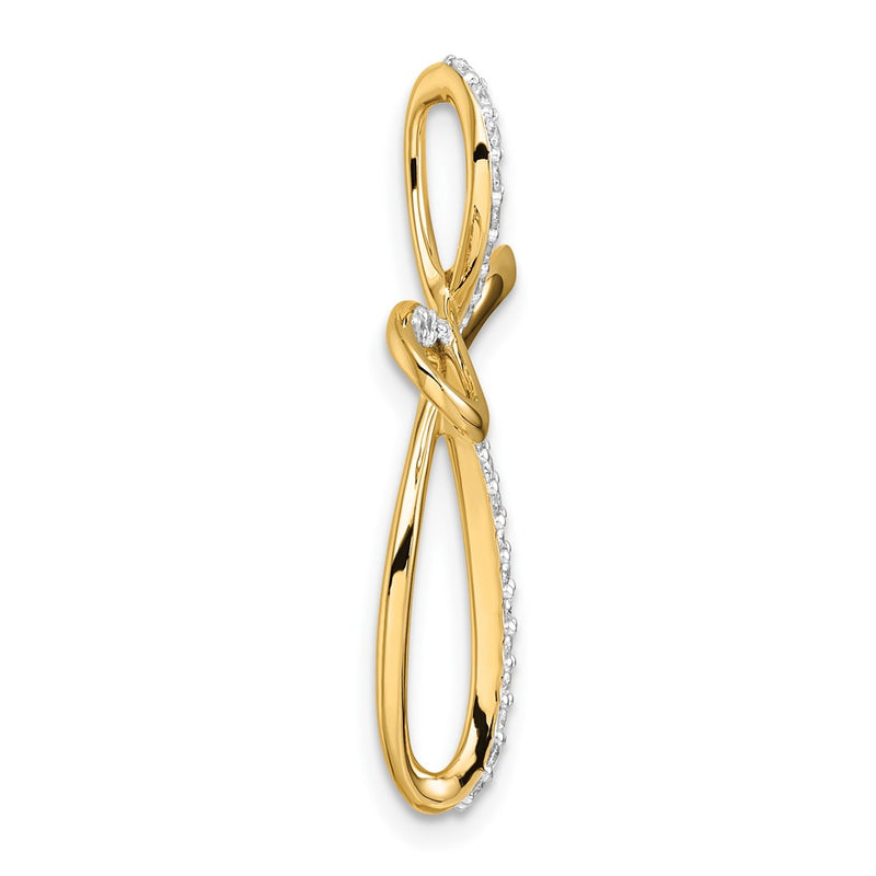 14K Yellow Gold 1/3 carat Diamond Cross Omega Slide