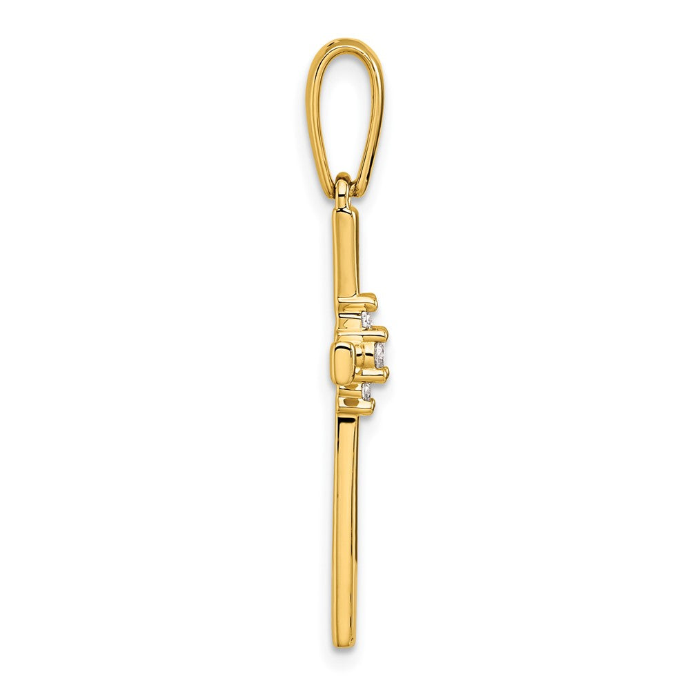 14K Yellow Gold 1/15 carat Diamond Cross Pendant