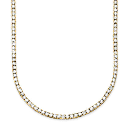 14K Yellow Gold 6 carat Lab Grown Diamond VS/SI+ G+ Complete 16 Inch Graduated Tennis Necklace