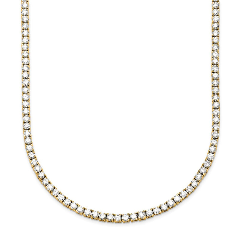 14K Yellow Gold 6 carat Lab Grown Diamond VS/SI+ G+ Complete 16 Inch Graduated Tennis Necklace