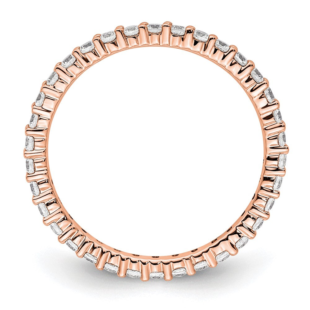 14K Rose Gold Polished Size 5.5 Shared Prong 1/2 carat Diamond Complete Eternity Wedding Band Ring