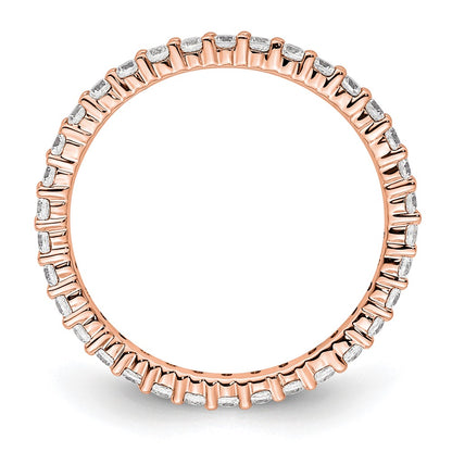 14K Rose Gold Polished Size 5.5 Shared Prong 1/2 carat Diamond Complete Eternity Wedding Band Ring