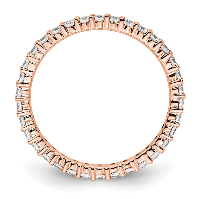 14K Rose Gold Polished Size 5.5 Shared Prong 1/2 carat Diamond Complete Eternity Wedding Band Ring