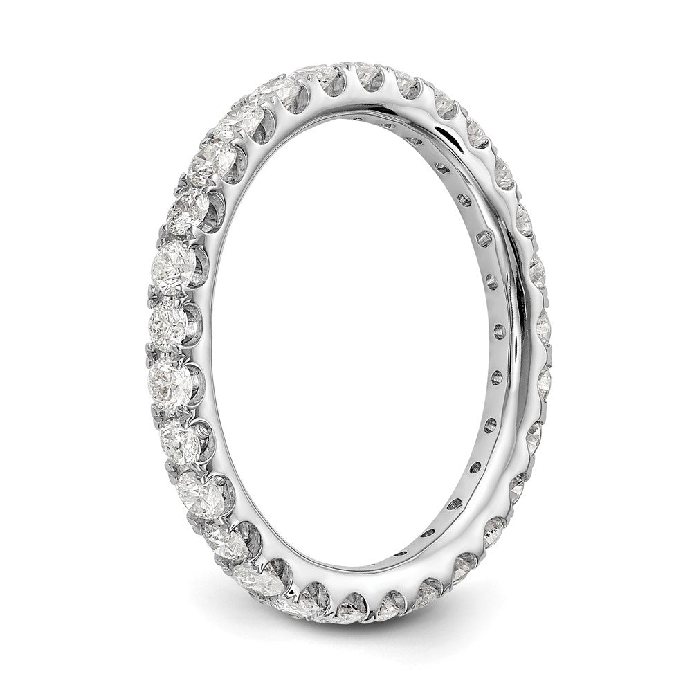 True Origin 14K White Gold 1 carat Lab Grown Diamond VS+ F+ Size 9 Complete Eternity Wedding Band Ring