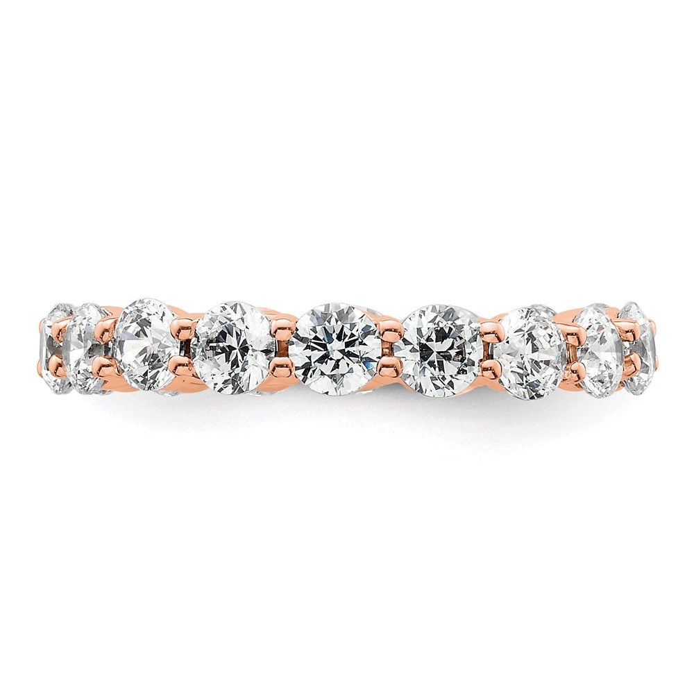 14K Rose Gold Polished Size 5.5 Shared Prong 2 carat Diamond Complete Eternity Wedding Band Ring