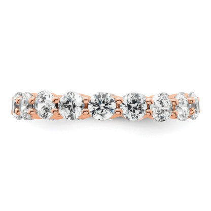 14K Rose Gold Polished Size 5.5 Shared Prong 2 carat Diamond Complete Eternity Wedding Band Ring