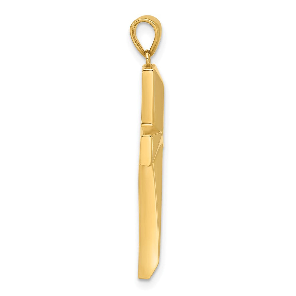 14K Yellow Gold Polished Cross Pendant