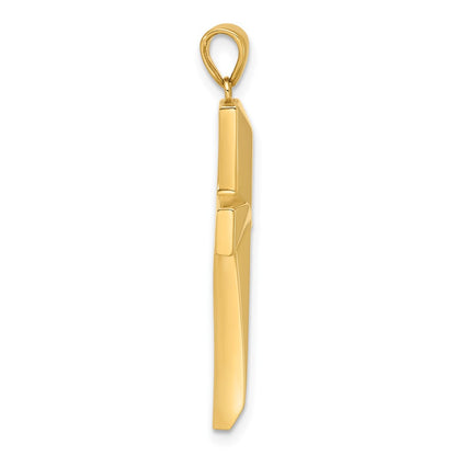 14K Yellow Gold Polished Cross Pendant