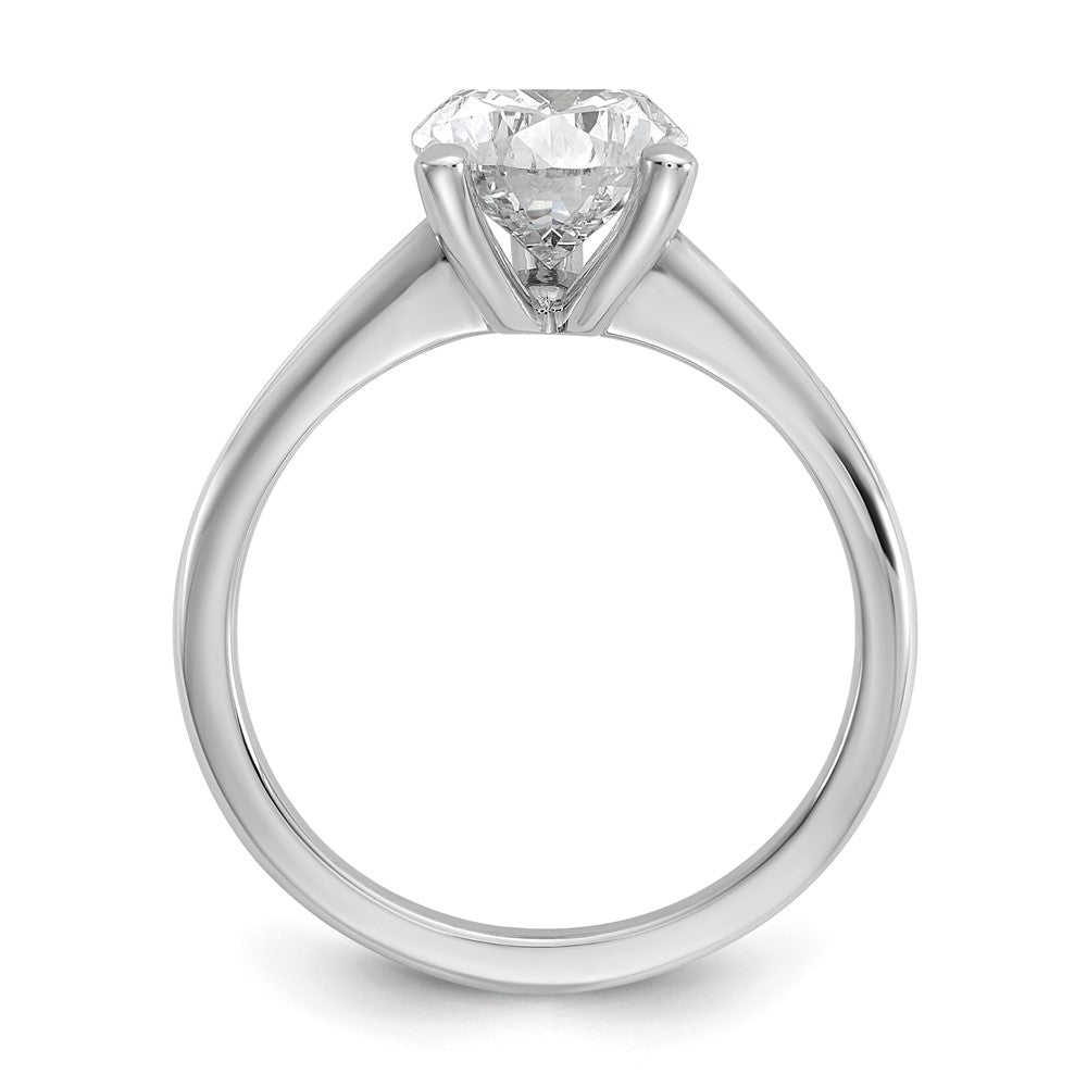 14K White Gold 2 1/2 carat Lab Grown Diamond VS+ F+ Pear Solitaire Complete Engagement Ring