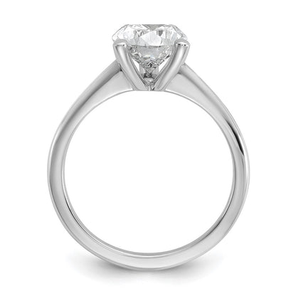 14K White Gold 2 1/2 carat Lab Grown Diamond VS+ F+ Pear Solitaire Complete Engagement Ring