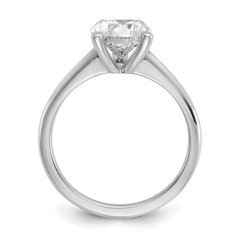 14K White Gold 2 1/2 carat Lab Grown Diamond VS+ F+ Pear Solitaire Complete Engagement Ring