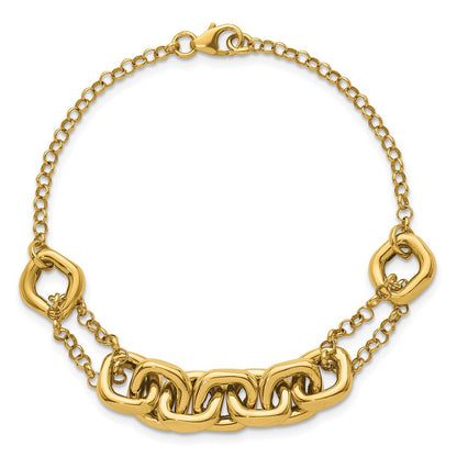 14K Yellow Gold Polished Fancy Multi Link 7.5 Inch Bracelet