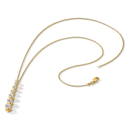 14K Yellow Gold Polished 1 carat Diamond Circle 18 Inch Necklace