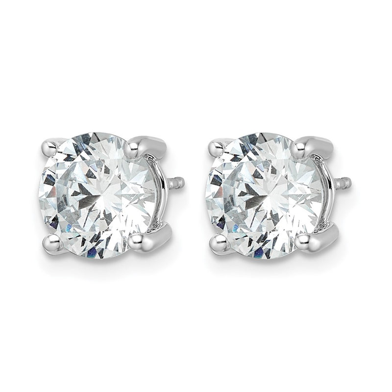 14K White Gold 5 carat Certified Lab Grown Diamond VS/SI+ G+ Round Complete Four Prong Lightweight Stud Earrings