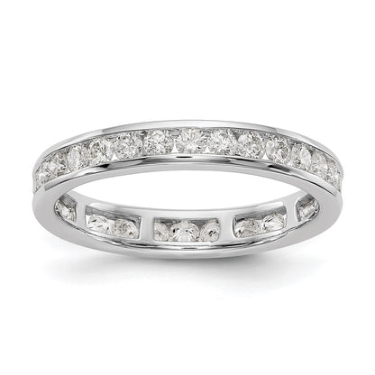 14K White Gold Polished Size 7.5 Channel-set 1 carat Diamond Complete Eternity Wedding Band Ring