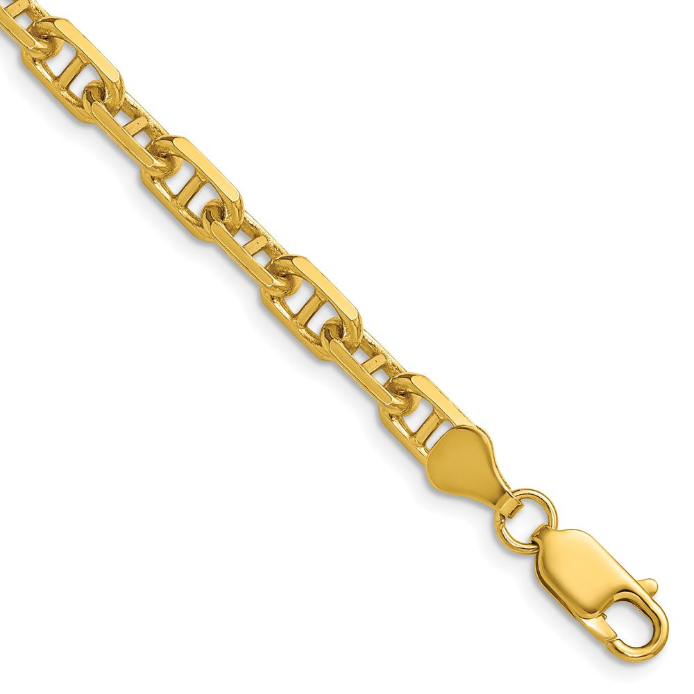 14K Yellow Gold 5.7mm D/C Mariner Anchor 16 Inch Chain