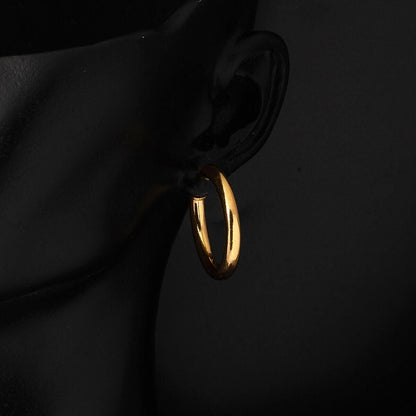 22K Green Gold Classic 2 cm Diameter Hoop Earrings