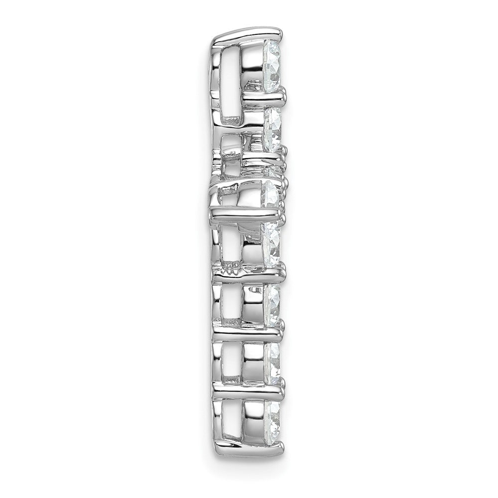 14K White Gold 3 carat Lab Grown Diamond VS+ F+ Complete Cross Chain Slide Pendant