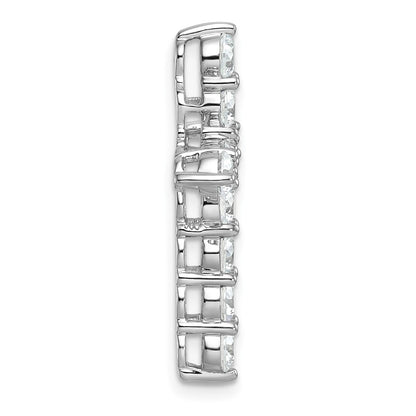 14K White Gold 3 carat Lab Grown Diamond VS+ F+ Complete Cross Chain Slide Pendant