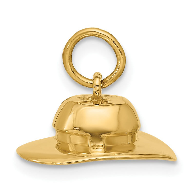 14K Yellow Gold Sun Hat Charm