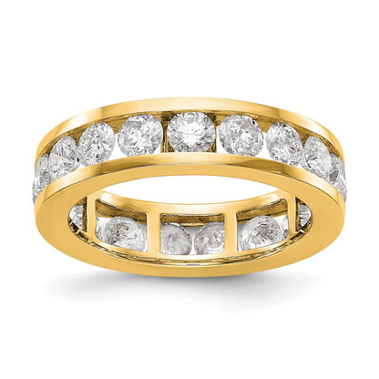 14K Yellow Gold Polished 3ct Channel Set Diamond Eternity Wedding Band Ring
