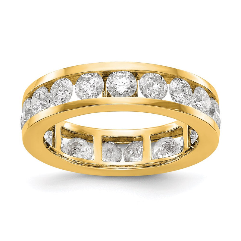 14K Yellow Gold Polished 3ct Channel Set Diamond Eternity Wedding Band Ring