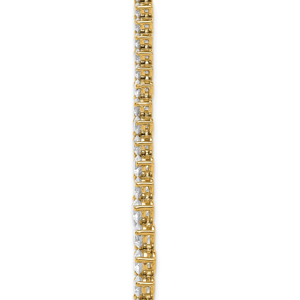 14K Yellow Gold 16 1/3 carat Lab Grown Diamond VS/SI+ G+ Complete Round 18 Inch Graduated Tennis Necklace