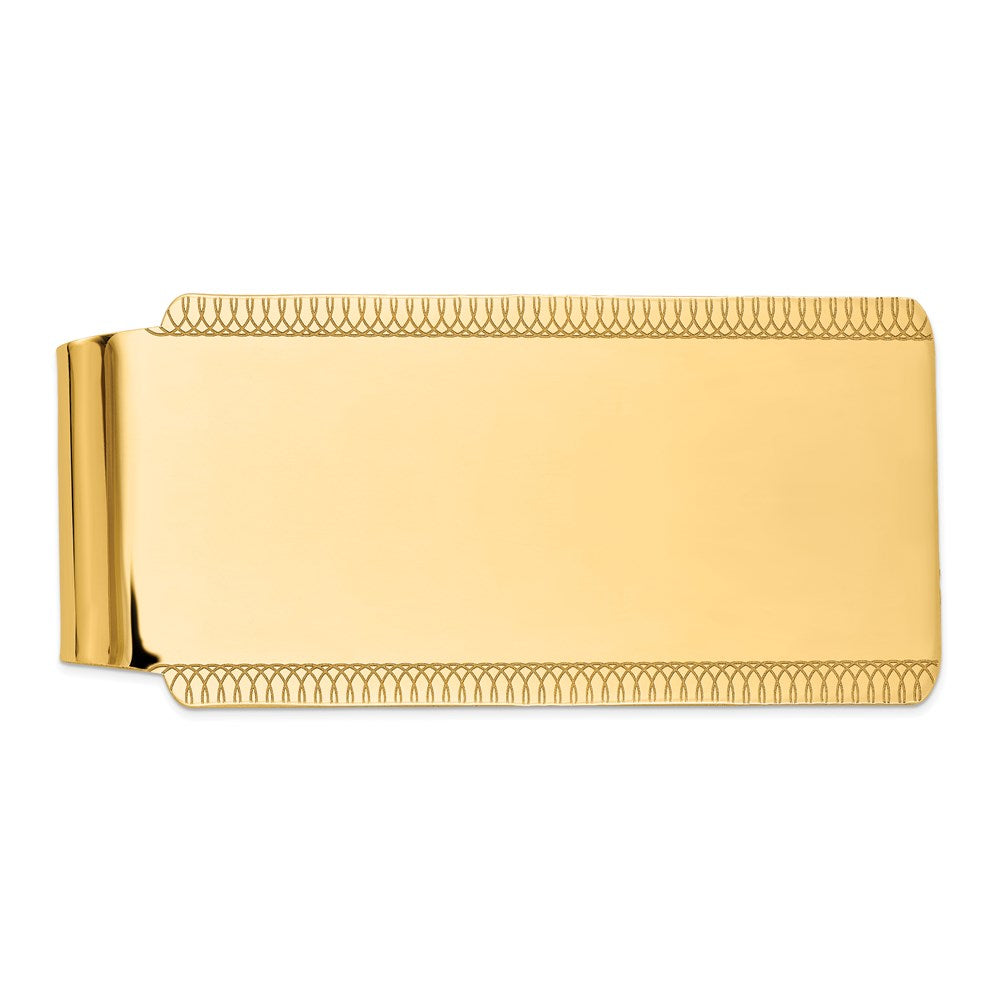 14K Yellow Gold Men's High Polish Money Clip