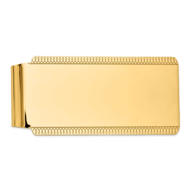 14K Yellow Gold Men's High Polish Money Clip