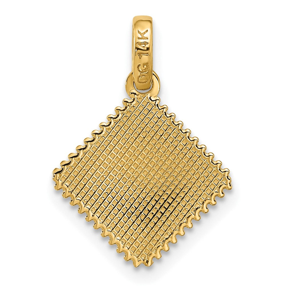 14K Yellow Gold Fancy Ravioli Charm