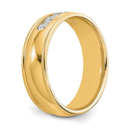 True Origin 14K Yellow Gold Men's 1/2 carat Lab Grown Diamond VS+ F+ Size 12 Complete Miligrain Wedding Band Ring