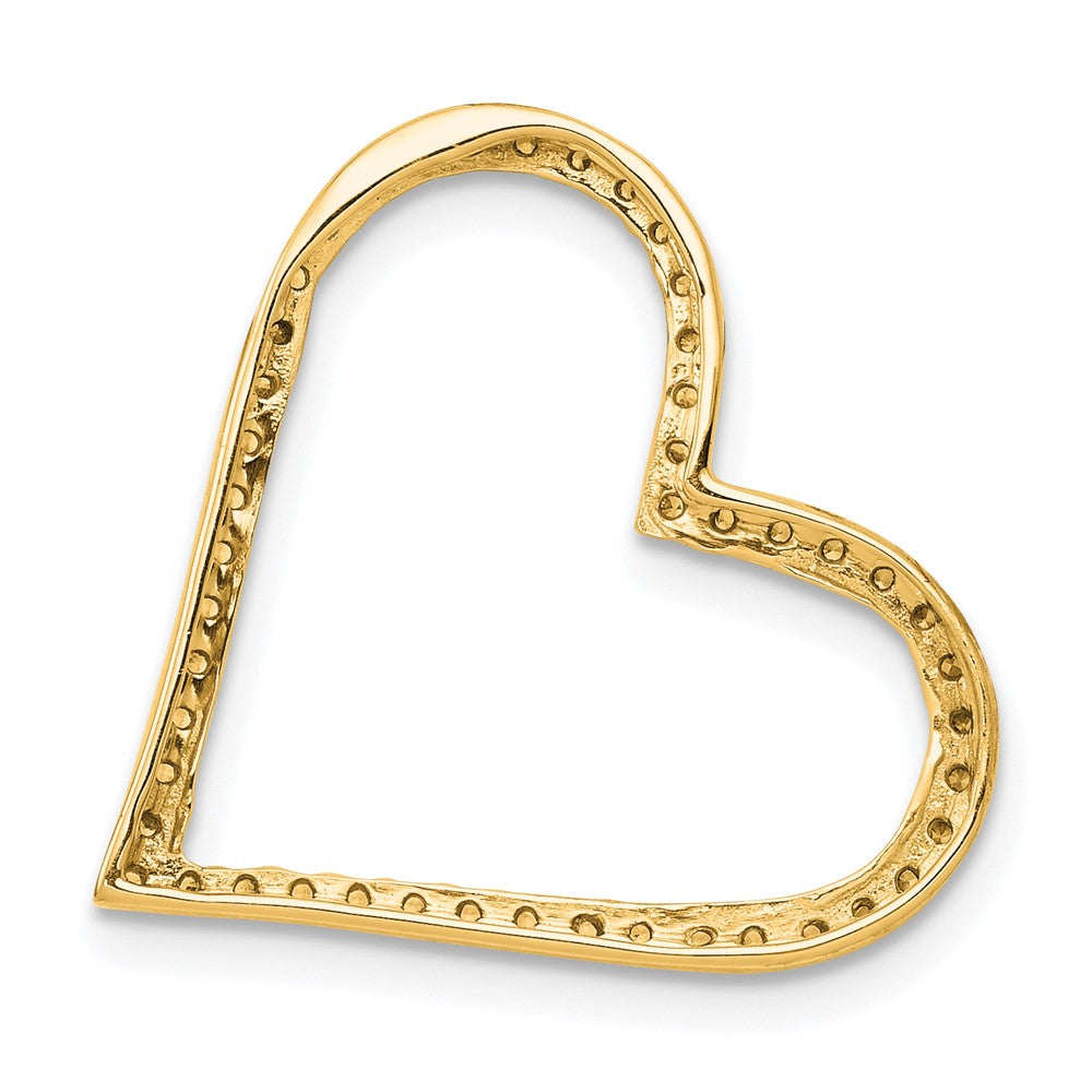 14K Yellow Gold 1/6 carat Diamond Heart Chain Slide