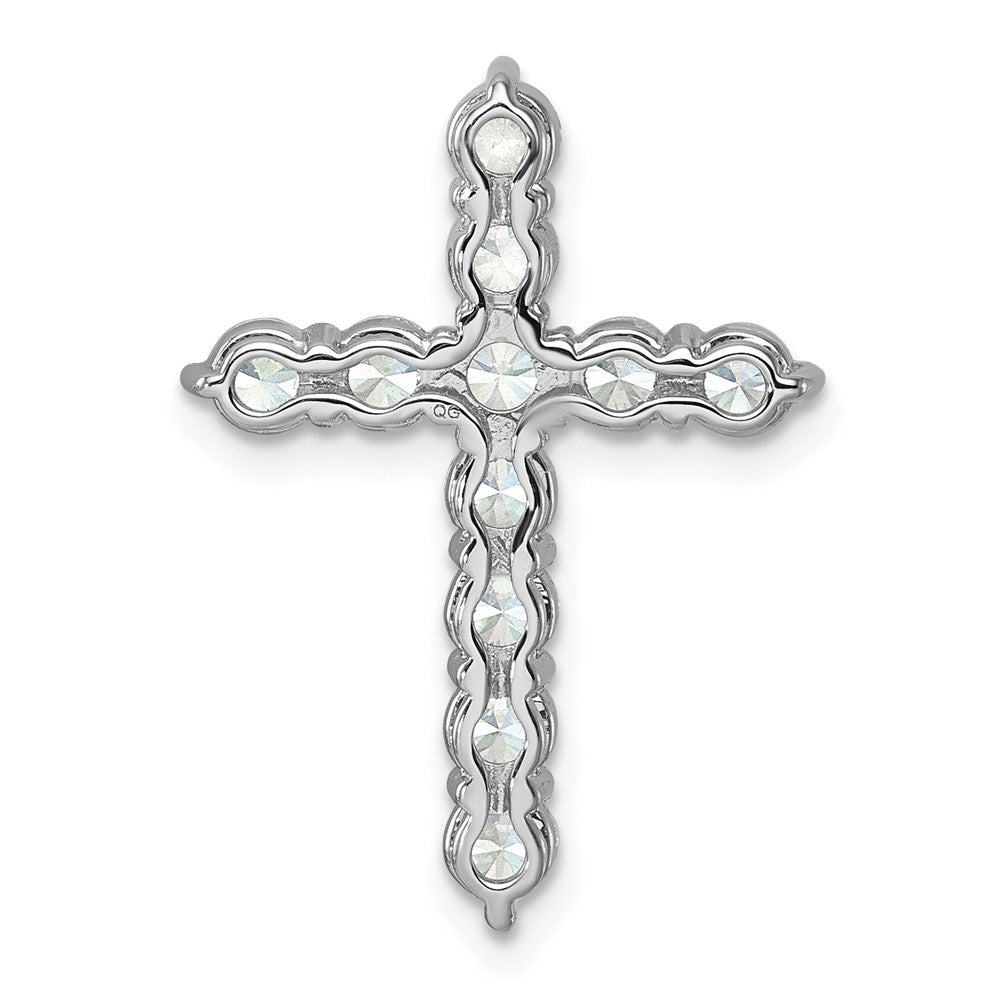 14K White Gold 2 carat Lab Grown Diamond VS+ F+ Complete Cross Chain Slide Pendant