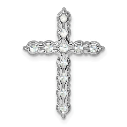 14K White Gold 2 carat Lab Grown Diamond VS+ F+ Complete Cross Chain Slide Pendant