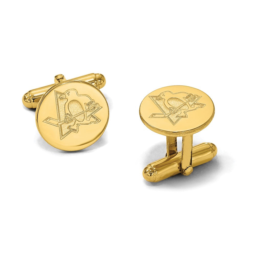 14K Yellow Gold Gold NHL LogoArt Pittsburgh Penguins Cuff Links
