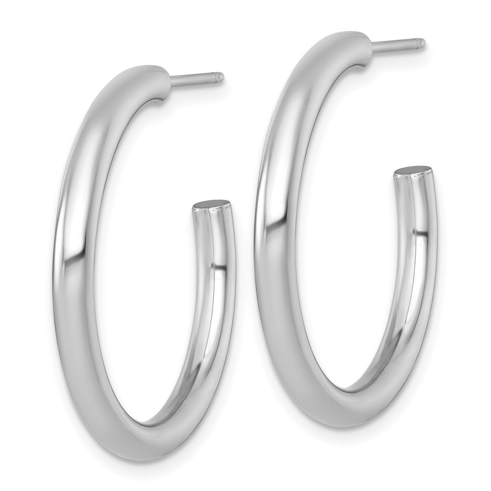 14K Yellow Gold Polished 3.0 x 30mm Tube C-Hoop Post Earrings