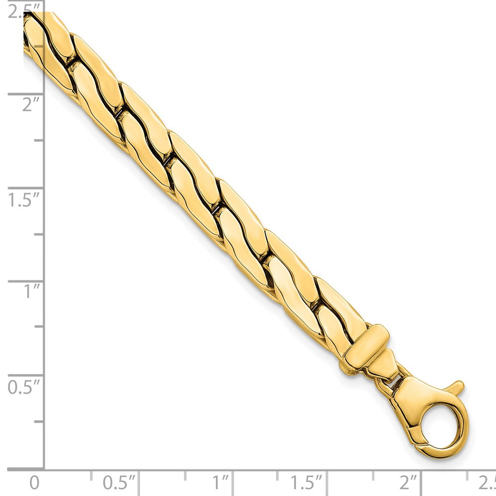 14K Yellow Gold Polished 6.3mm Lightweight Fancy Link 7.5 Inch Bracelet