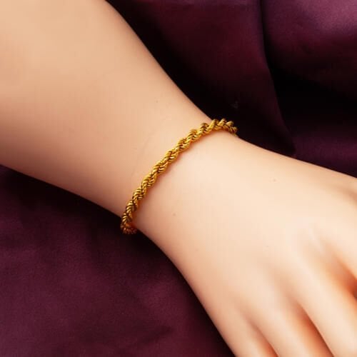 22K Yellow Gold Braided Chain Bracelet (4.4 g)