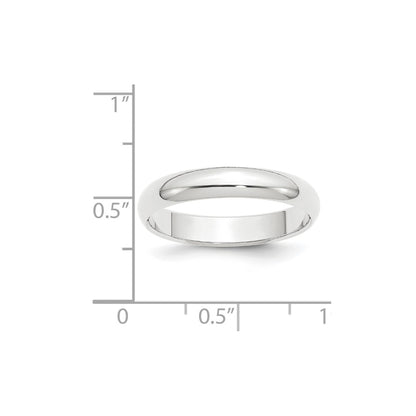 Platinum 4mm Half Round Featherweight Wedding Band Ring