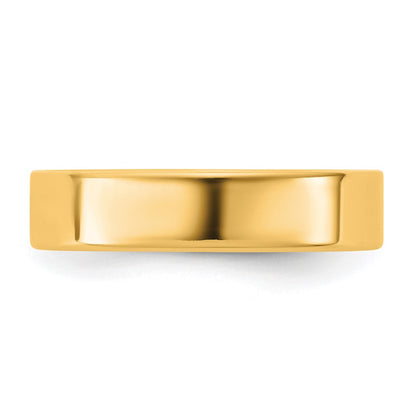 14K Yellow Gold 4.5mm LTW Flat Wedding Band Ring