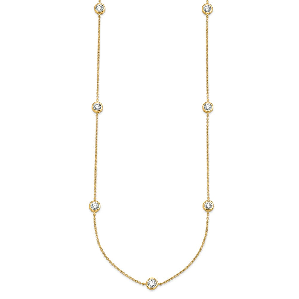 14K Yellow Gold 1 3/4 carat Lab Grown Diamond VS/SI+ G+ Complete 18 Inch Seven Station Necklace
