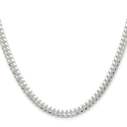 Sterling Silver Rhodium-plated Polished 5.7mm Domed Curb 26 Inch Chain