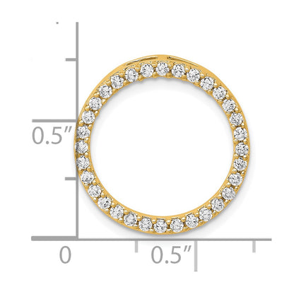 14K Yellow Gold Polished 1/2 carat Diamond Circle Chain Slide