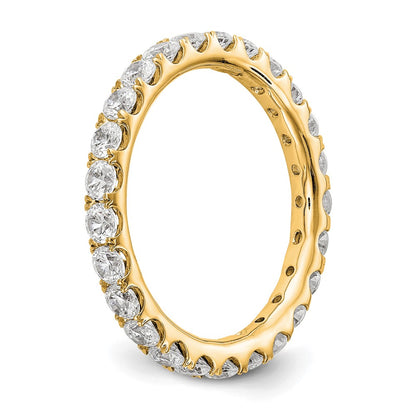 14K Yellow Gold 1 1/2CT U Shared Prong Diamond Eternity Wedding Band Ring