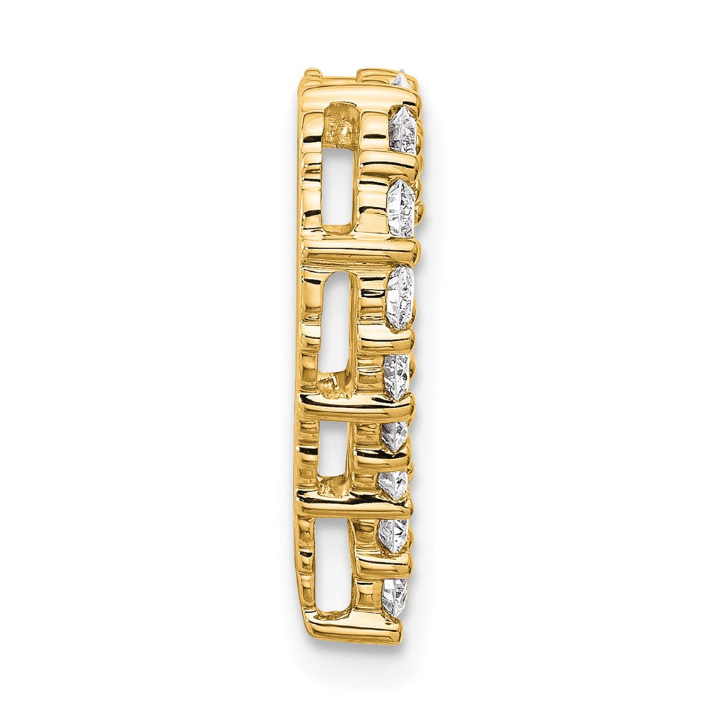 14K Yellow Gold 1 carat Lab Grown Diamond VS+ F+ Complete Heart Chain Slide Pendant