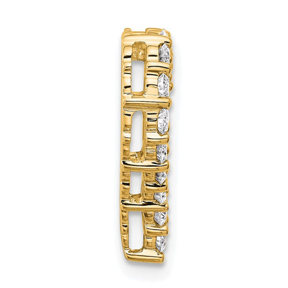 14K Yellow Gold 1 carat Lab Grown Diamond VS+ F+ Complete Heart Chain Slide Pendant